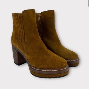 Steve Madden Searches Suede Block Heel Platform Booties Size 8